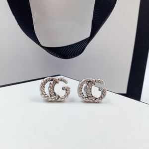 Luxe gouden oorknopjes ontwerper voor vrouwen Kleine oorknopjes luxe G-sieraden sterling zilveren naalden