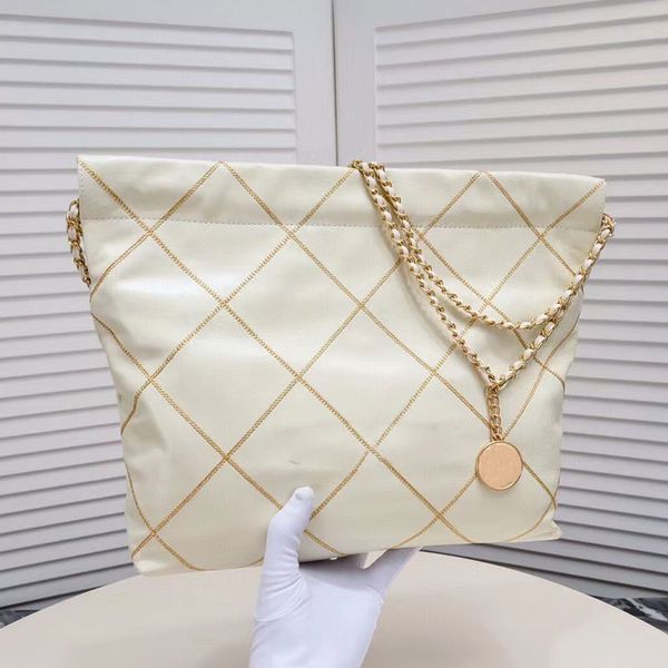 Bolso de mano de hilo dorado de lujo Bolso cc de diseñador Bolso de compras para mujer Bolso Bolso de playa de moda Bolso bandolera de viaje Decoración de letras 22bag Bolso compuesto