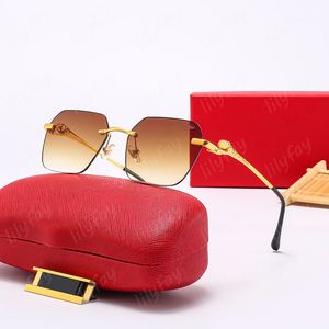 Luxury Gold tiger Holder sunglass gafas de sol de diseñador para mujer Gafas de sol Gafas de mujer Gafas Gafas de sol sin marco para hombre con caja 2023