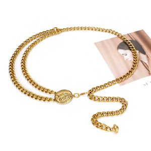 Luxe goudkleurige metalen kettinggordel voor vrouwen - Designer Blazer Taille Accessoire