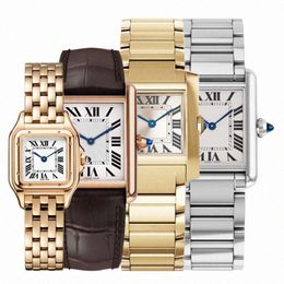 Luxe gouden horloge tank dames designer catier panthere horloges diamanten horloge voor vrouw quartz uurwerk mode hoge kwaliteit polshorloge N7sJ #