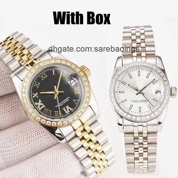 Relojes de moda de oro de lujo para mujer Relojes de pulsera de diseño Datejust de 31 mm Reloj de cuarzo con diamantes para mujer Regalo de Navidad de San Valentín Acero inoxidable 4AKK