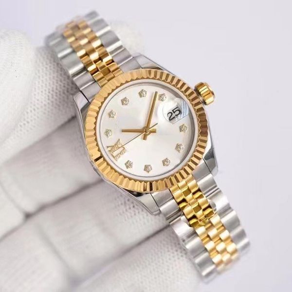 Les femmes de luxe en or regardent 28mm Datejust Designer Montres-bracelets Lady montres automatiques pour le cadeau de Noël des femmes de la Saint-Valentin pour femme en acier inoxydable