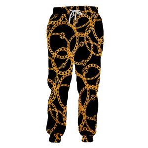 Pantalones de chándal de cadena dorada de lujo Hombres / Mujeres Novedad 3D Barroco de gran tamaño Pantalones de jogging personalizados Pantalones deportivos personalizados Tallas grandes 7XL 220613