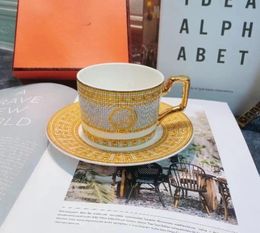 Luxe belle porcelaine tasse à café et soucoupe cadeau de mariage maison