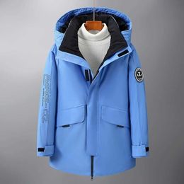Chaqueta de plumón de ganso de lujo ropa de trabajo nueva en abrigos para hombres intensificación coreana al aire libre chaquetas largas acolchadas nieve invierno