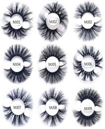 Qualité de luxe 100 cils de vison 3d 25mm cils de vison moelleux 18 types faux cils naturels faits à la main 100 vrais cils de fourrure de vison9419015