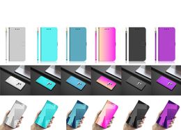 Luxe Gradient Spiegel Oppervlakte Lederen Portemonnee Gevallen voor Samsung Galaxy A53 A73 M52 5G A03 Core 166 A13 A33 Houder Card ID-flip Cover Mobiele Telefoon Kickstand Stand Pouch