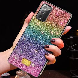 Luxe Gradient Rainbow Bling Glitter Diamond Cases TPU PC Cover voor Samsung S10 Plus S20 FE S21 Ultra A01 A11 A21 A31 A41 A51 A71 A21S A12 A32 4G 5G A52 A72 A02S A02 F62