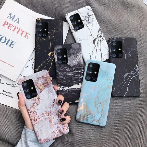 Funda de mármol de granito de lujo para Samsung Galaxy S20 Ultra Note 10 S10 S9 S8 Plus S10E, funda trasera mate para teléfono, funda dura delgada