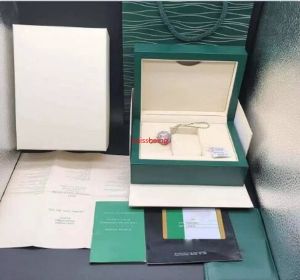 Vert de luxe avec montre en bois originale ex boîte étuis papiers cartes portefeuille boîtes accessoires montre-bracelet AAA montres boîtes montres étui