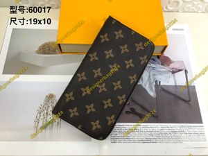 Bolso de mano de lujo Cartera de diseñador M60017 Cartera de cuero Mujer Cremallera Tarjeteros largos Monederos Mujer Muestra Carteras de embrague exóticas Bolsos con letras de cuero Bolsas