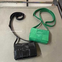 Bolso de lujo Bvs para mujer, Mini caja de cuero encerado con aceite, bolso tejido con Cassette, Mini bolso para cámara, bolso de mano, tarjetero Y5