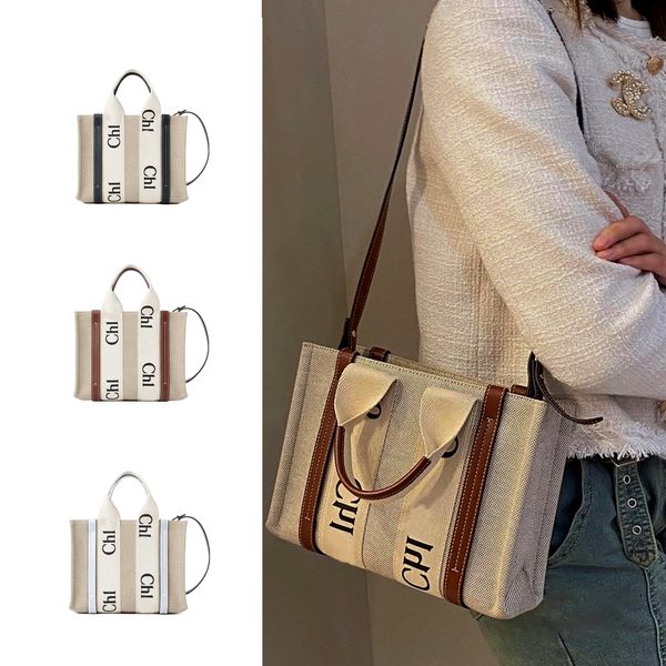 Crossbody para mujer Compras Hombro Bolsos de playa Lona WOODY Tote bolsos de moda Diseñadores de lujo para hombre Monedero bolso Embrague Duffle impresión fin de semana baúl cesta bolsa