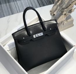 sac à main de luxe sac de créateur de femmes femmes à la mode 25 cm Boches en cuir noir entièrement faits à la main en cuir en cuir