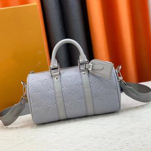 Luxe handtas keepall 25 Heren reliëf lederen schoudertas Eenvoudig kussen ontwerp reistas shopper bakken portemonnee crossbody tas Kleine plunjezak man stad handtassen