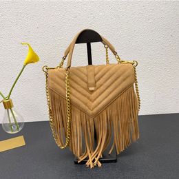 Luxe handtas Sac a main Tassel Suede Handheld Crossbody Tas Hoge kwaliteit ketting Stevige Letter Crossbody Tas Hobo Tas Vintage loulou Handtas Designer Schoudertas