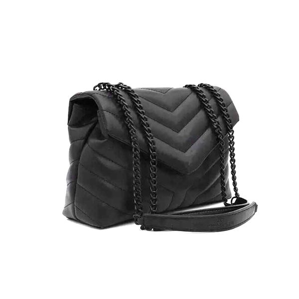 Bolso de lujo Bolso de hombro Marca LOULOU Diseñador en forma de Y Costura Cuero Señoras Cadena de metal Clamshell Messenger Caja de regalo Estilo de moda