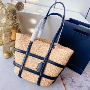 Rive Gauche Raphias Straw Tote Designer Sac de plage Luxurys Summer Weave Sac à main Shopper Sac à bandoulière Sac à bandoulière Femmes Hommes Bandoulière Pochette Embrayage Sacs de panier de voyage