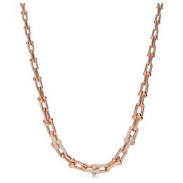 Luxe slijtvaste sieraden designer ketting Rose Gold Platinum ketting Grootte gradiënt Hoefijzerkettingen voor tienermeisjes zilveren feest d324S