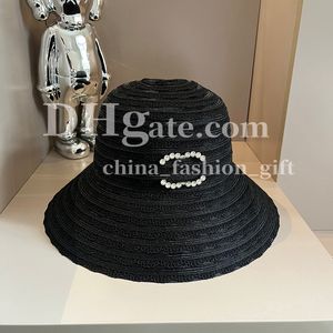 Chapeau de luxe largeur de chapeau à bordure à bords à bords à bords pour dames Hat de seau noir chapeau haut chapeau de fête d'été Protection soleil chapeau de voyage de voyage