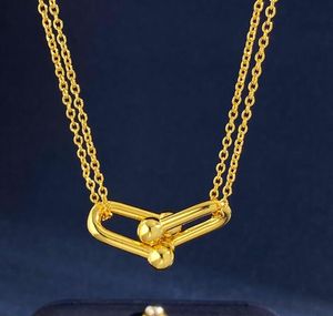 Luxe hartkettingen Designer ketting Hanger 18K goud Letterhangers Hoge kwaliteit merksieraden Dames en heren Bruiloft Sieraden