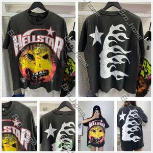 Luxury Hellstar T-shirt tshirt tee Designer Hell Star Shirt Graphic Tee Centhe Washed Street Graffiti Lettrage Foil Imprime