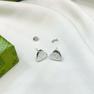 luxe hoog gepolijste oorbellen hartvormige zilveren studs meisjes g roestvrij staal 18k verzilverd vrouwen brief graveren oorbellen bruiloft sieraden