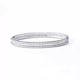 Joyería de marca de alta calidad de lujo, pulsera de circón de una sola fila de Plata de Ley 925, regalo de fiesta de temperamento Simple a la moda para mujer