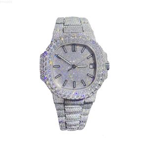 Luxe hoge kwaliteit aangepaste Iced Out Vvs 1/vs1 Gra gecertificeerd antwoord bezaaid vrouwen Moissanite horloge voor dames