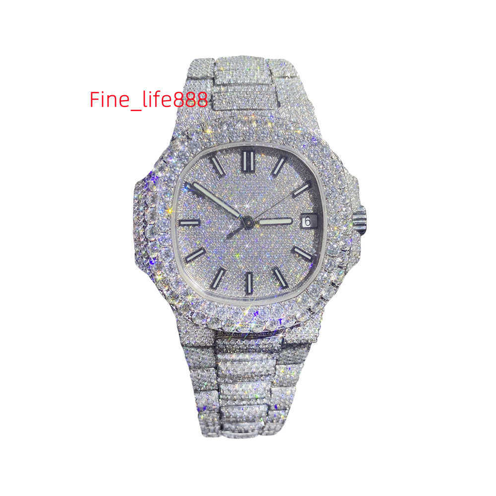 Luxe hoge kwaliteit op maat Iced out VVS 1/VS1 GRA gecertificeerd antwoord bezaaid dames Moissanite horloge voor dames