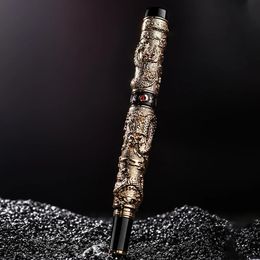 Pluma estilográfica JinHao Dragon de alta calidad de lujo, bolígrafos de tinta vintage para escribir, suministros de oficina, papelería, regalo, caneta tinteiro 240125