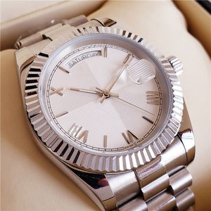Luxe hoogwaardige zilveren riem witte dial horloge oys 41 mm D-date saffier Asia 2813 Movement Automatic Mens Watches RLS