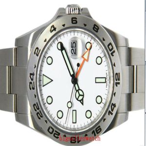 Luxe horloge van hoge kwaliteit 42 mm Explorer II 216570-77210 roestvrij witte wijzerplaatAsia 2813 beweging mechanische automatische herenhorloges b262C