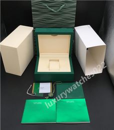 Luxe hoogwaardige horlogeboxen Dark Green Originele Woody Papers Gift Bag voor Box 116600 Card brochure Certificaat Handtas Label A2638959