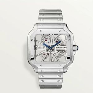 Luxe horloge van hoge kwaliteit man klassiek quartz uurwerk herenhorloges designer roestvrijstalen band skelet polshorloge277B
