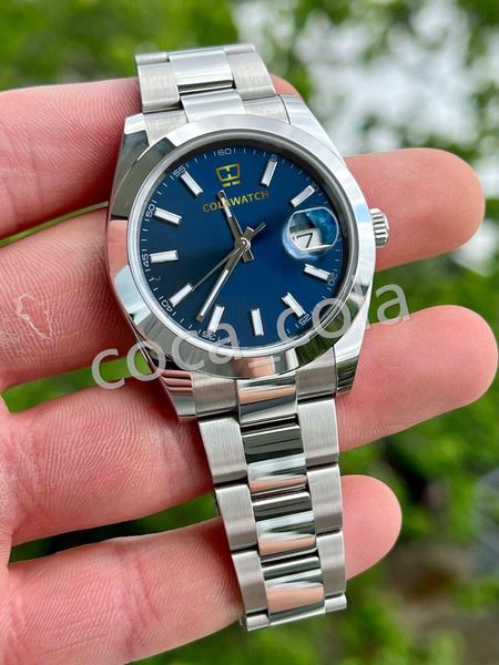 Luxe Haute Qualité HOT vente montres De Luxe 41mm montre Lisse Bleu Cadran Bracelet hommes Automatique JAPON 8215 Montre-Bracelet