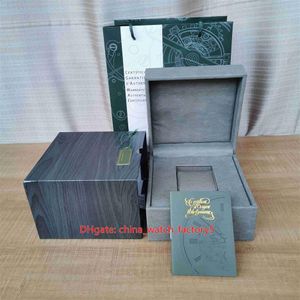 Boîtes de montres de luxe de haute qualité Royal Oak Offshore Boîte de montre originale Papiers Sac à main en cuir en bois vert pour 15202 15710 15500 26219w