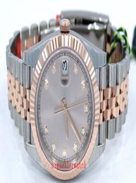 Luxury High Quality Wrist Watch Datejuste 41mm 126331 18K Rose Gold Diamond Blue Dial