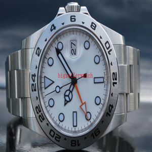Montre-bracelet de luxe de haute qualité pour hommes, Explorer II 216570, en acier inoxydable, cadran blanc, Date 42mm, automatique, 187j
