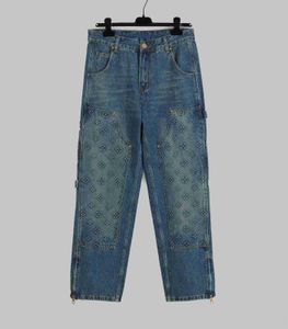 Jeans de créateurs de marque de haute fin de luxe mode de conception d'impression tridimensionnelle US SIZE BLUE JEANS LUXE LUXE QUALITÉ HEURS MENSE