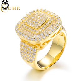 Bijoux hip hop luxueux 18 carats en or 925 VV VV VVS Moisanite Diamant Iced Out Hip Hop Geometric Hing pour hommes