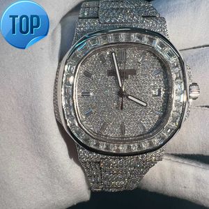 Luxe hiphop sieraden 925 Silver Glash Diamond VVS Moissanite horloges voor mannen vrouwen