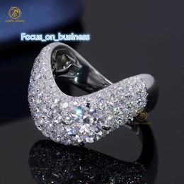 Luxury Hip Hop Jewelry Anillo ondulado Al por mayor 10K 14K 18K Gold VVS Diamond Moissanite Anillo