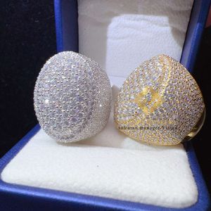 Luxury Hip Hop Men Diamond VVS MISSANITE Anneaux Sterling Silver 925 Bijoux Fine Iced Out Ring