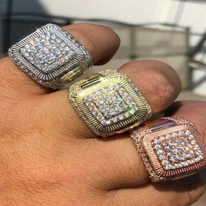 Luxe hiphopring voor herenkampioenschap 925 sterling zilver Iced Out gedefinieerde naam Moissanite-ring van Indiase fabrikant