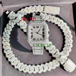Luxe hiphop horloge 100% passeer de diamant tester Mens Moissanite Diamond Mechanical Watches Iced Out VVS Moissanite Watch