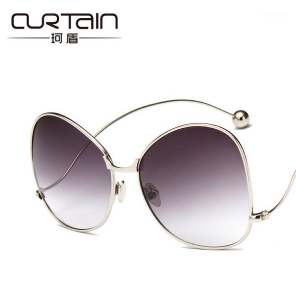 Luxury Hipster Personnalité féminine Woming Shades Sun Glasse Italie Marque Grande Frame Colorful