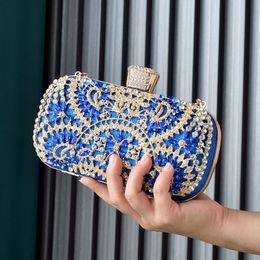 Luxe holle out stijl dames tassen diamanten avondtassen strass party handle vintage handtassen