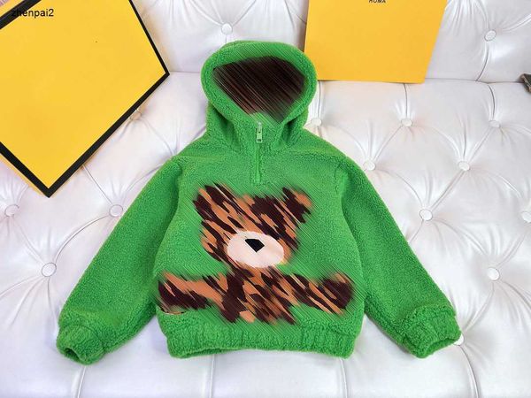 Sweat à capuche de luxe pour bébé pull en peluche de haute qualité pour enfants Taille 100-150 Pull pour enfants imprimé à motif d'ours de poupée avant et arrière Oct20